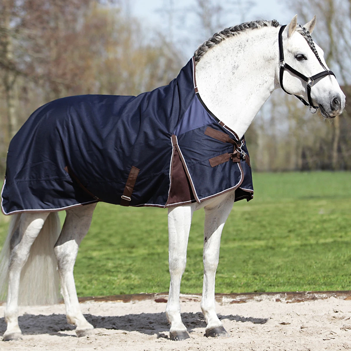 Deken Horsegear Aquero 0gr Donkerblauw-donkerbruin - Afbeelding 3