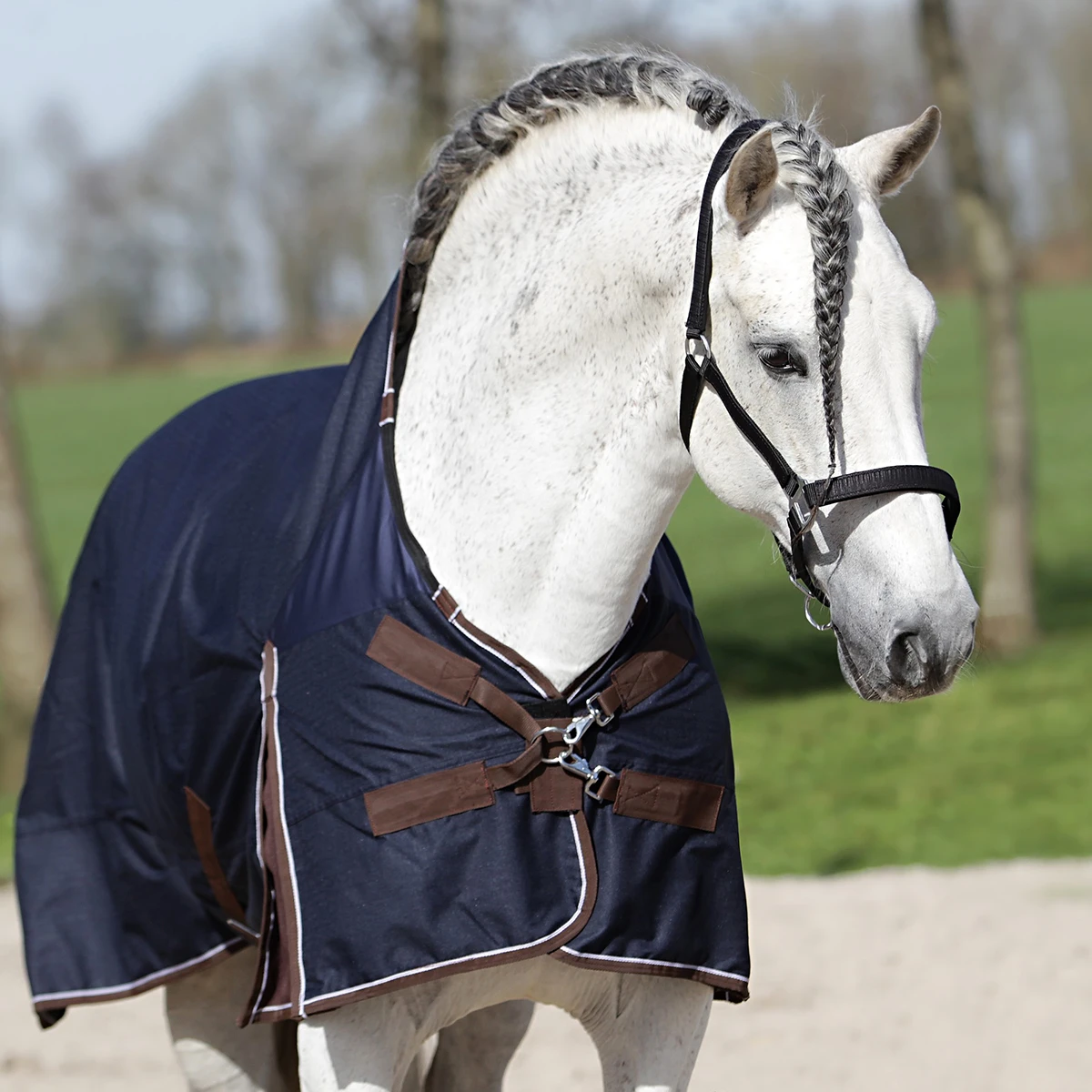 Deken Horsegear Aquero 0gr Donkerblauw-donkerbruin - Afbeelding 4