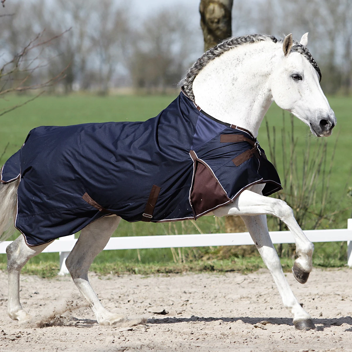 Deken Horsegear Aquero 0gr Donkerblauw-donkerbruin - Afbeelding 5