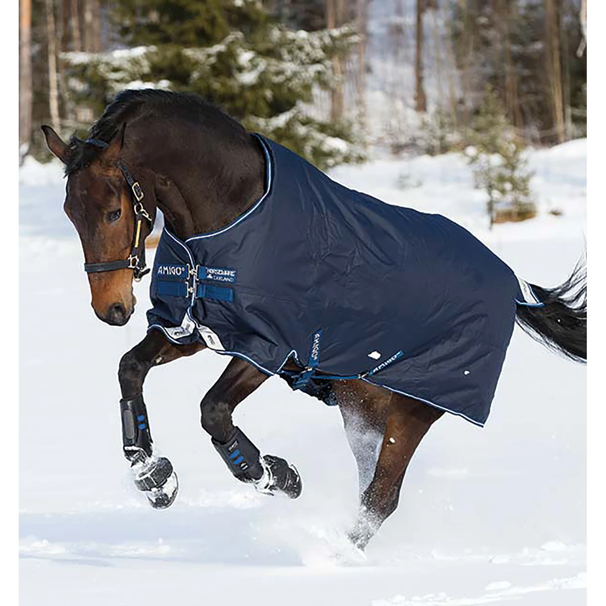 Deken Horseware Amigo Bravo Heavy Turnout 400gr Donkerblauw - Afbeelding 3