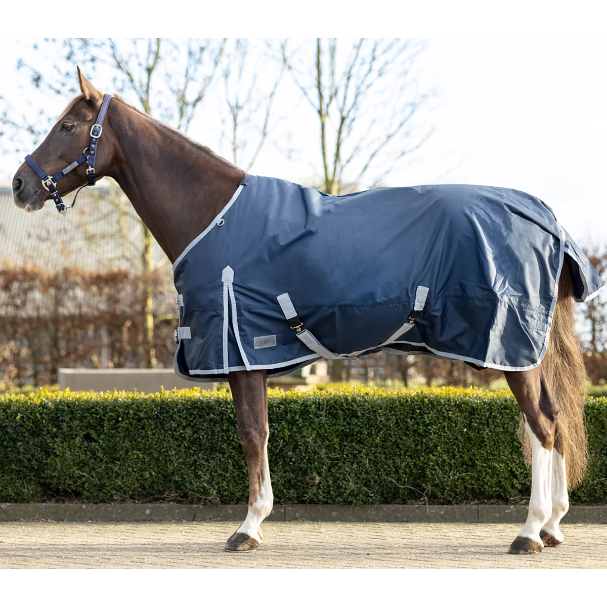 Deken QHP Turnout Fleece 0gr Donkerblauw - Afbeelding 6
