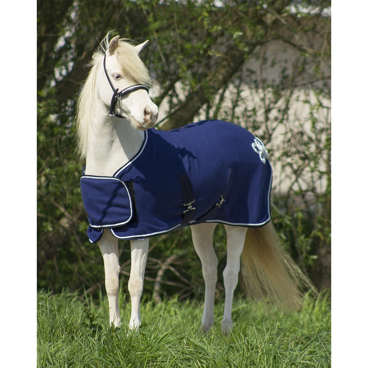 Fleecedeken QHP Ornament Falabella Donkerblauw-zilver - Afbeelding 2