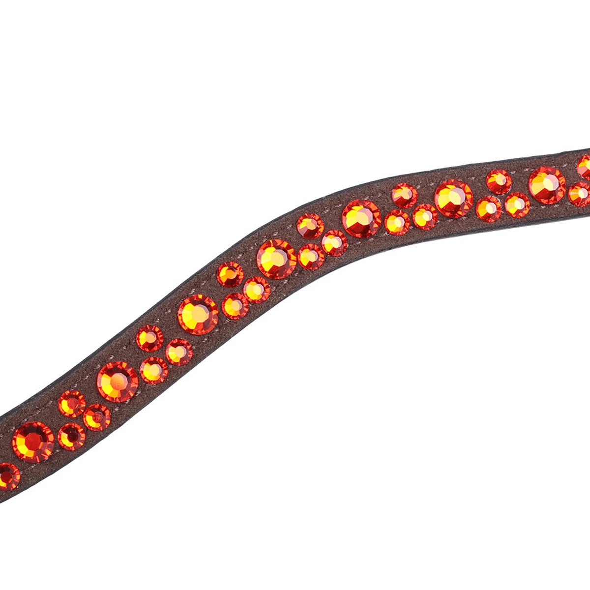 Frontriem QHP Eldorado Bruin-oranje - Afbeelding 3