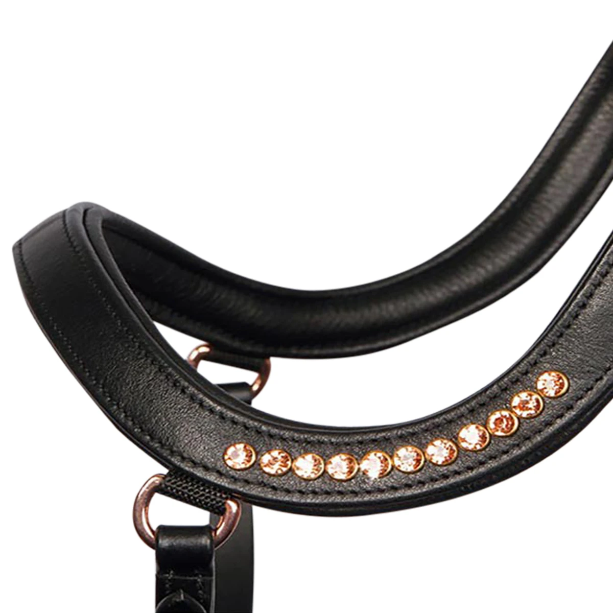 Hoofdstel Harry's Horse Rosegold Anatomic Zwart-goud - Afbeelding 4