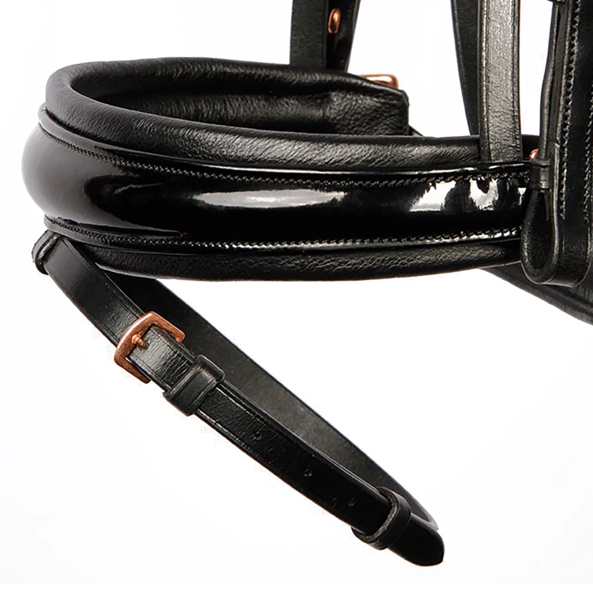 Hoofdstel Harry's Horse Rosegold Lacque II Zwart - Afbeelding 3