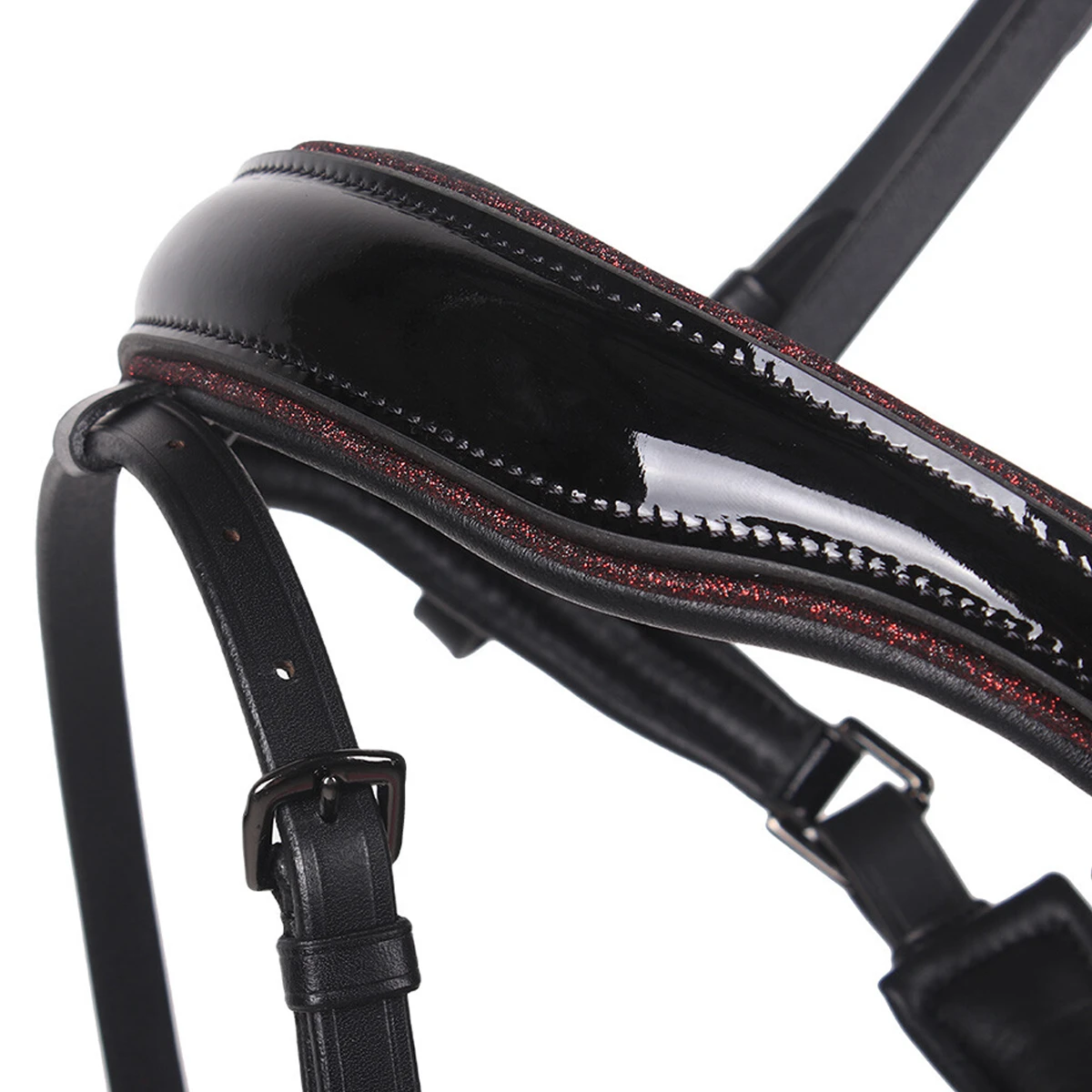 Hoofdstel QHP Orlando Zwart-rood - Afbeelding 7