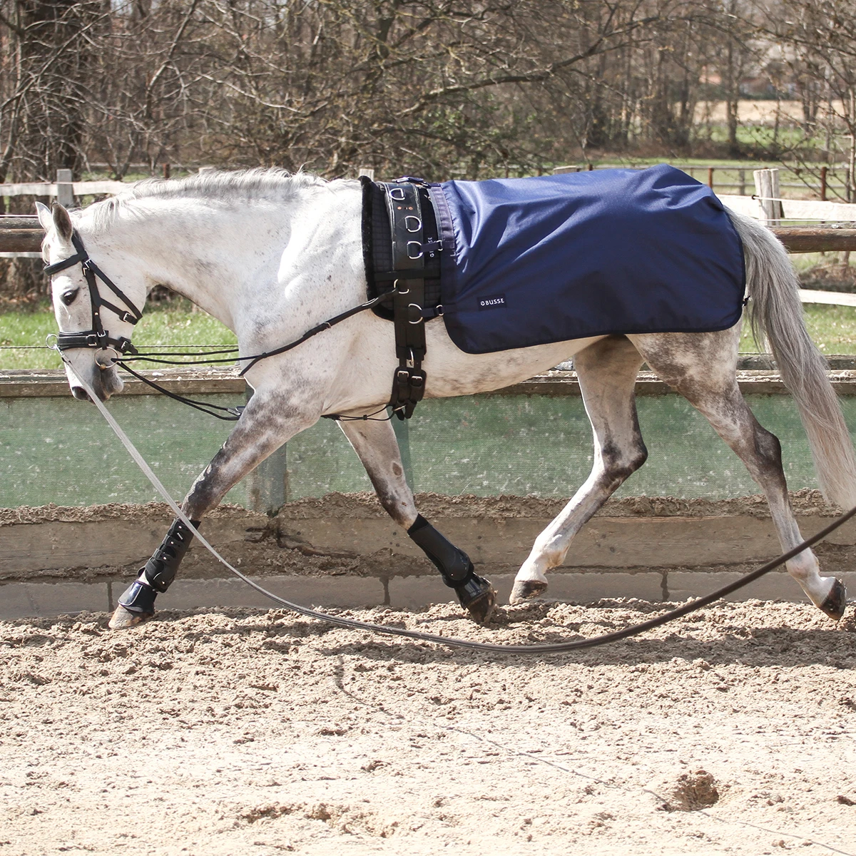 Longeerdeken Busse Rain Donkerblauw - Afbeelding 2