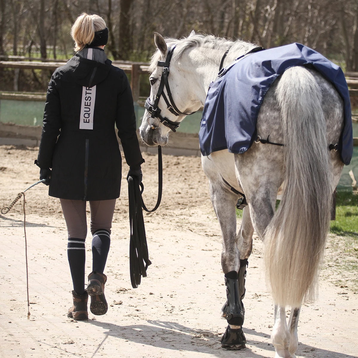 Longeerdeken Busse Rain Donkerblauw - Afbeelding 4