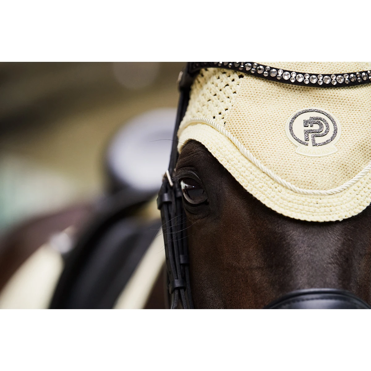 Oornetje Eskadron Platinum Pure Glitter Mesh Lichtgeel - Afbeelding 3