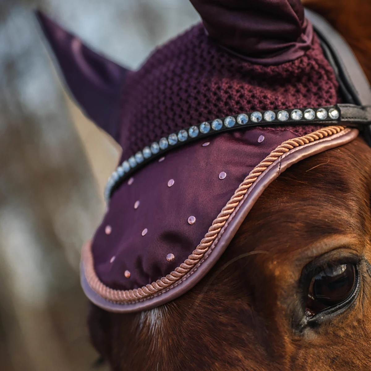 Oornetje Horsegear Aurum Donkerrood - Afbeelding 2