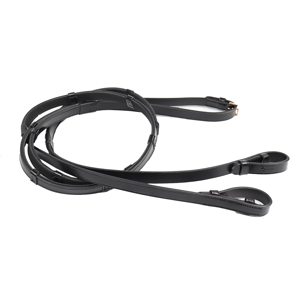 Teugels Schockemöhle Rubber Haaksluiting Zwart-goud