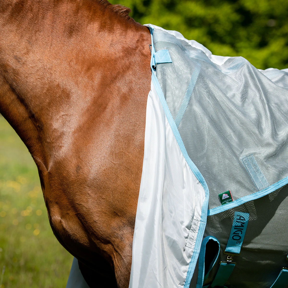 Vliegendeken Horseware Ameco Bug Buster Zilver-blauw - Afbeelding 4