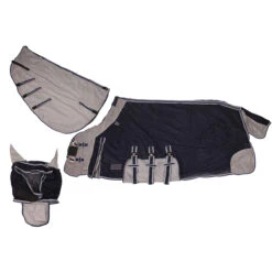 Vliegendeken QHP Met Hals En Masker Donkerblauw