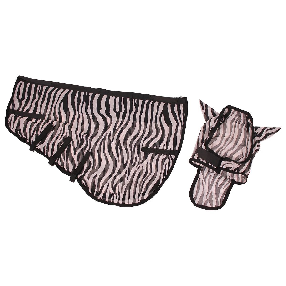 Vliegendeken QHP Met Hals En Masker Zebra - Afbeelding 2
