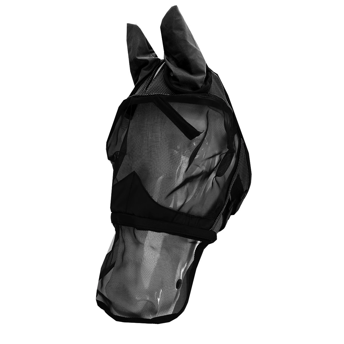 Vliegenmasker Horsegear Afneembare Neusflap Zwart - Afbeelding 2