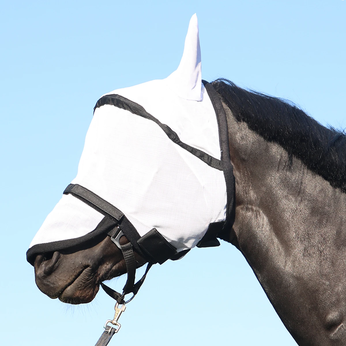 Vliegenmasker Horsegear Hide Wit-zwart
