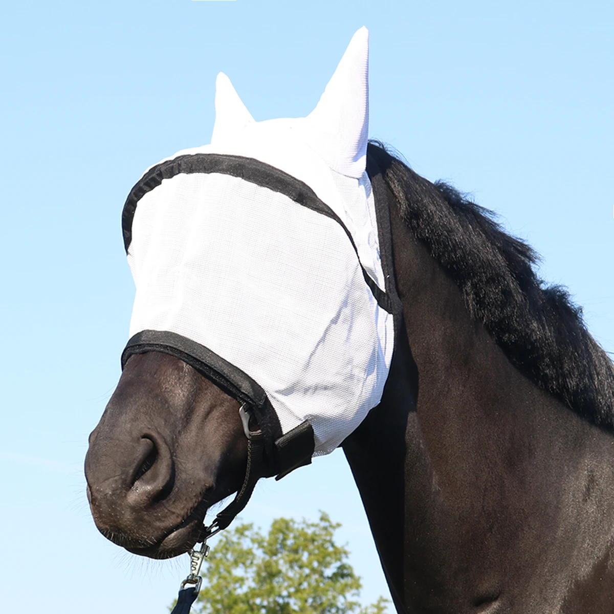 Vliegenmasker Horsegear Hide Wit-zwart - Afbeelding 2