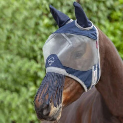 Vliegenmasker LeMieux Defender Met Franjes Donkerblauw-grijs
