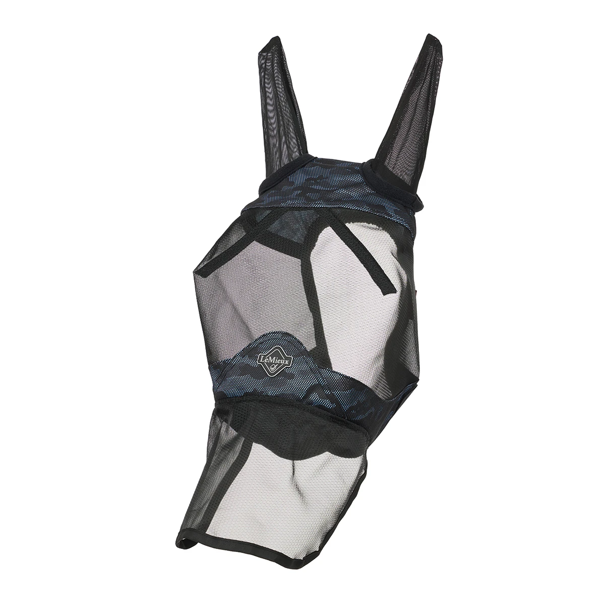 Vliegenmasker LeMieux Visor-Tek Full Camo Donkerblauw - Afbeelding 2