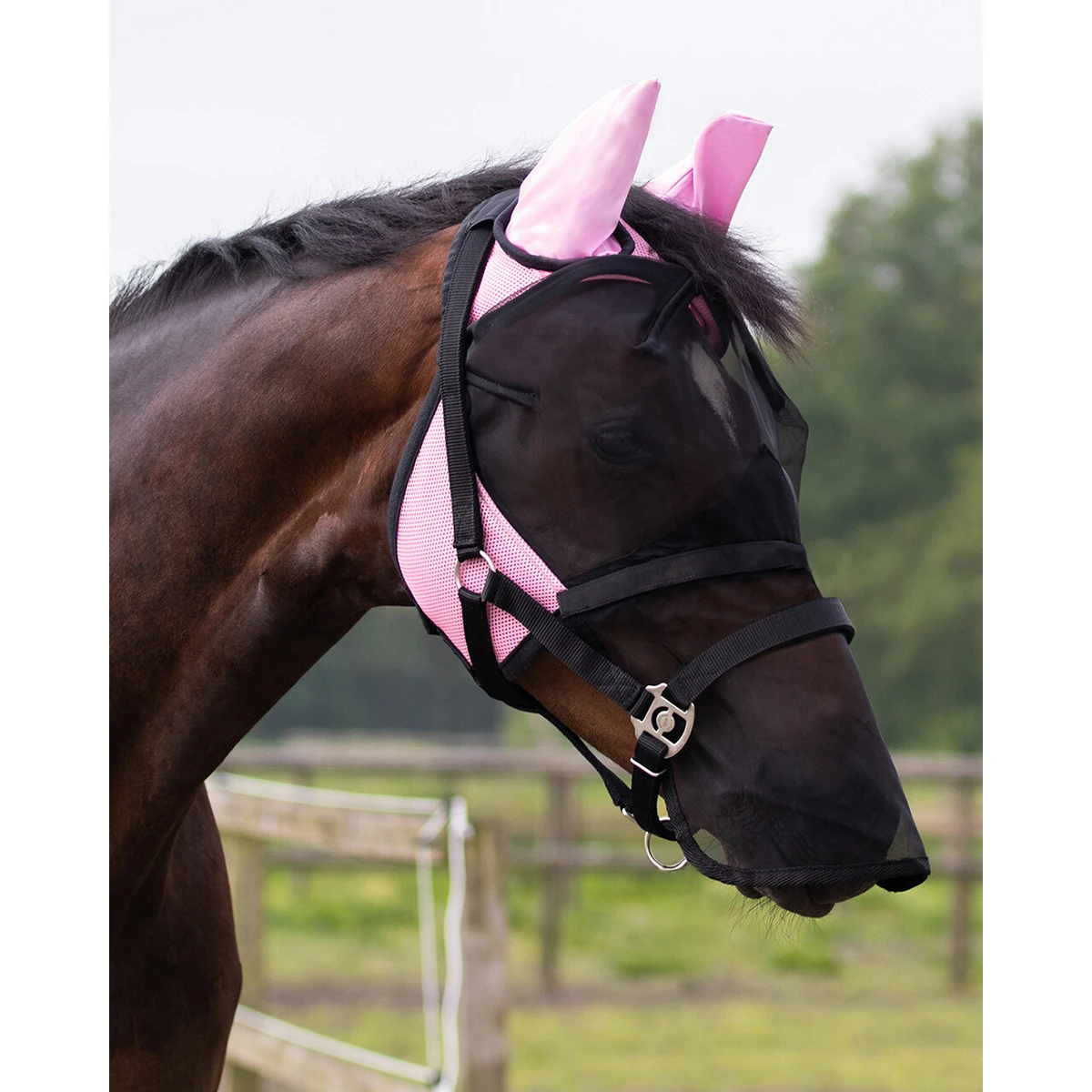 Vliegenmasker QHP Met Afneembare Neusflap Roze