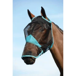 Vliegenmasker WeatherBeeta ComFiTec With Nose Zwart-turquoise
