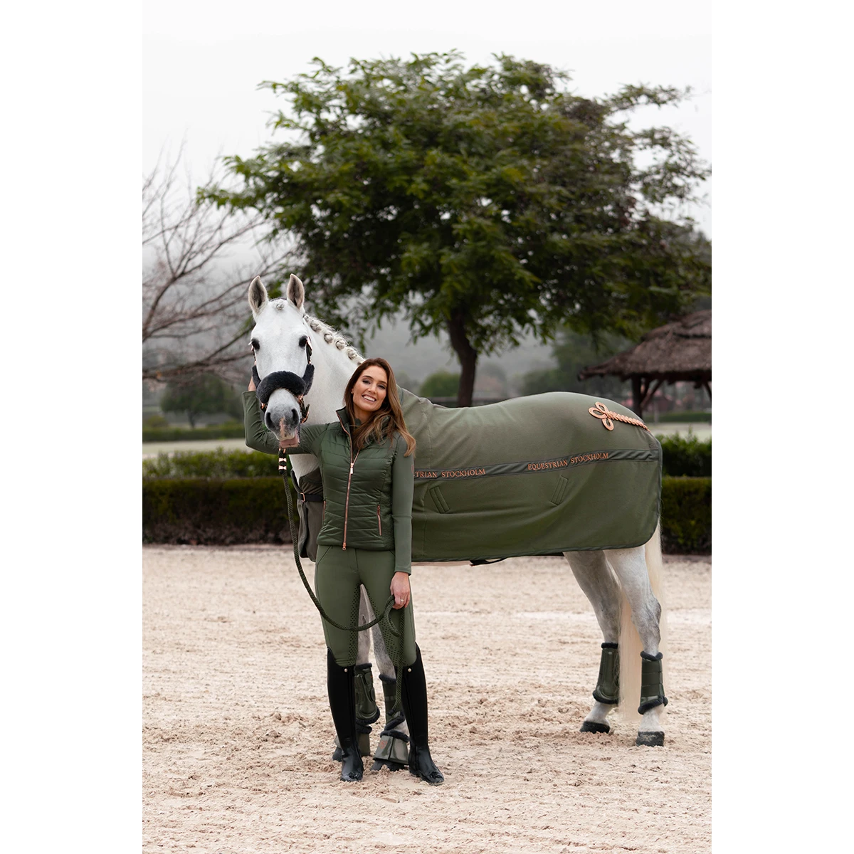 Zweetdeken Equestrian Stockholm Evening Haze Lichtgroen - Afbeelding 5