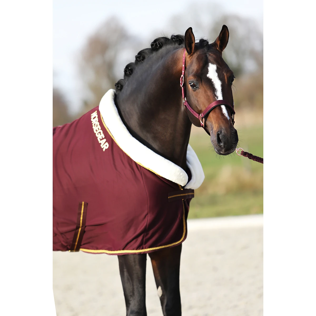 Zweetdeken Horsegear Lyx Donkerrood - Afbeelding 3