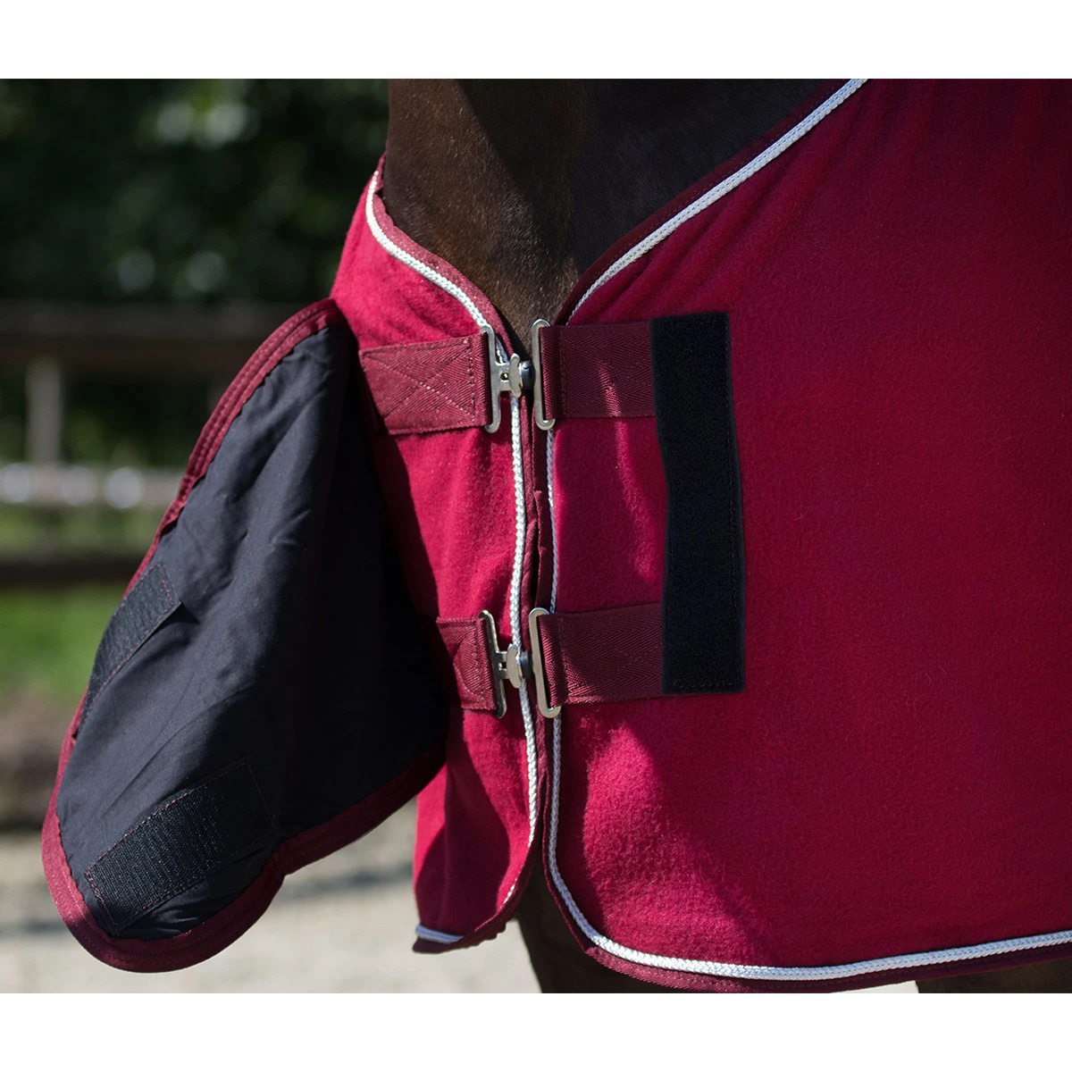 Zweetdeken QHP Ornament Donkerrood - Afbeelding 3